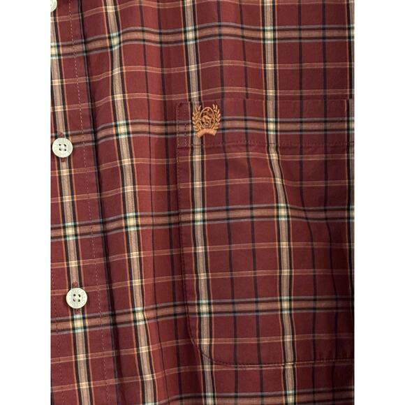 Cinch Men Button Down Shirt Size Large Red Rust Plaid Cotton Western Cowboy 158 - Picture 3 of 5
